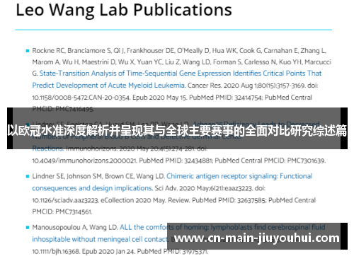 以欧冠水准深度解析并呈现其与全球主要赛事的全面对比研究综述篇